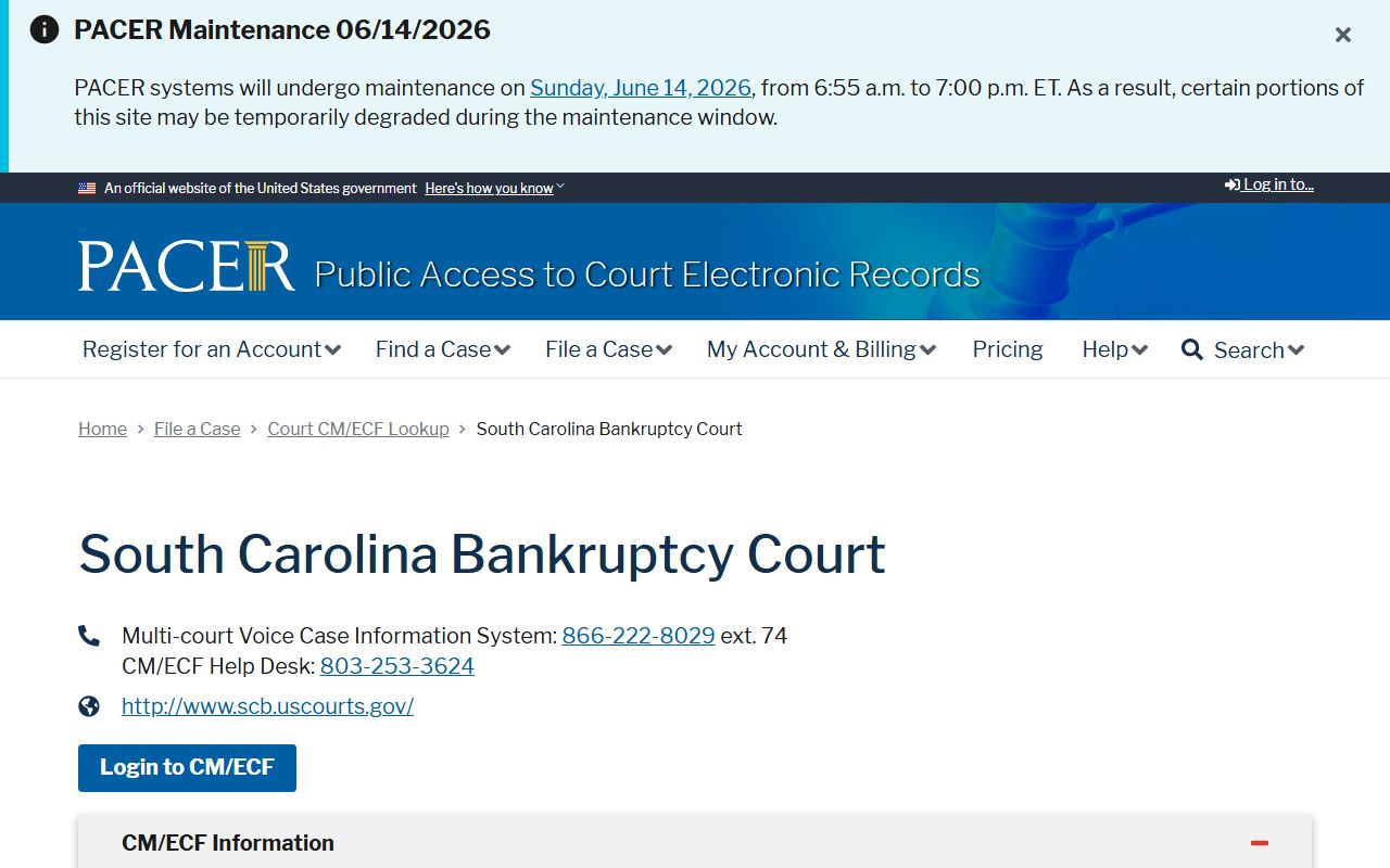 Greenwood County Circuit Court records South Carolina Bankruptcy Court PACER lookup distinction