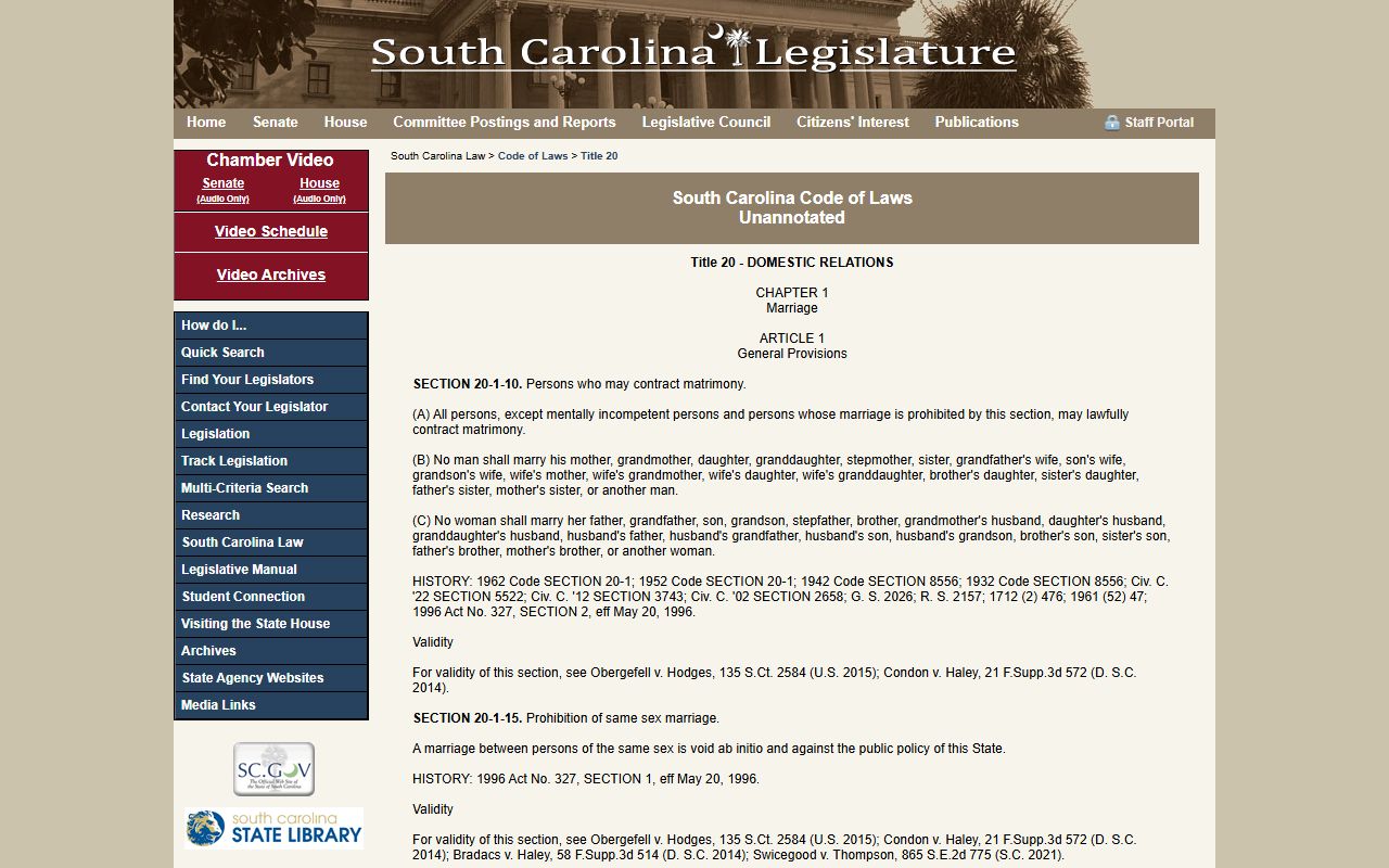 Greenwood County marriage records South Carolina marriage license statutes