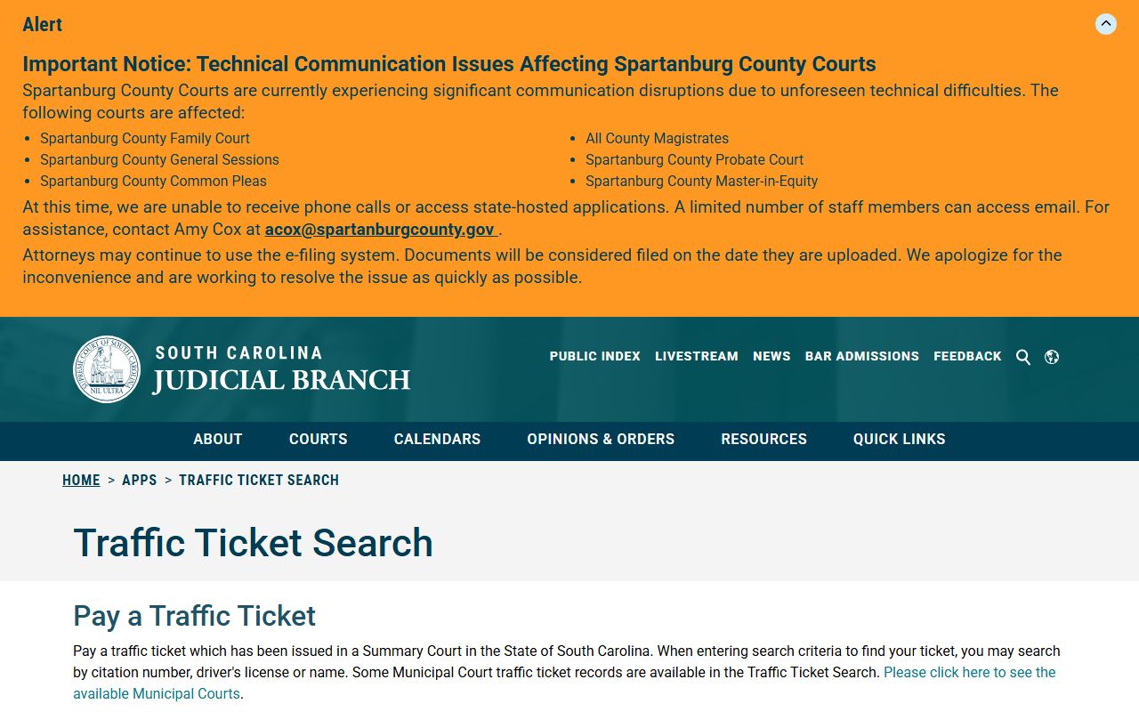 Greenwood County traffic court records statewide traffic ticket search